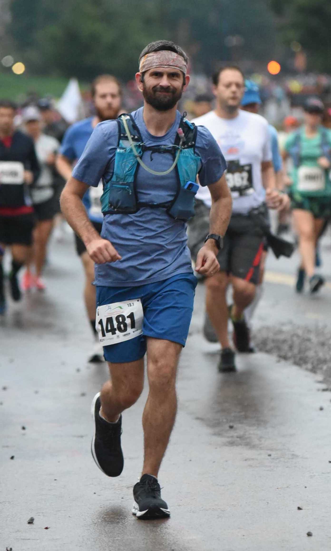 Jonathan Addington completing the Knoxville Covenant Health Marathon