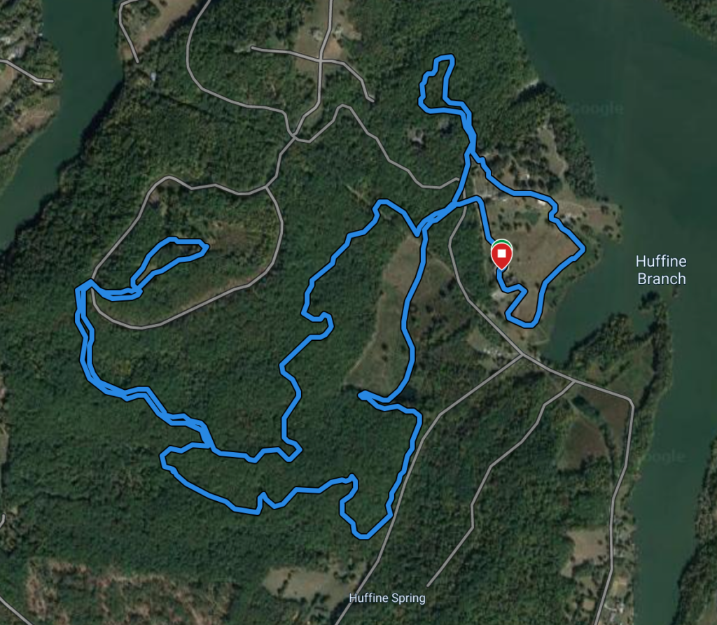 Screenshot of the Knoxville Track Club (KTC) Whitestone 30k trail race course.